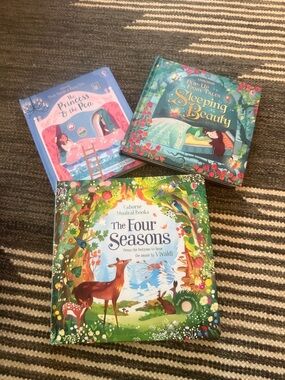 Usborne Kids Musical and pop up Book Set - sleeping beauty, princess and the pea